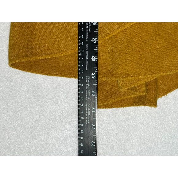 LOOK Mustard Yellow Shawl Fall Wrap Sweater Cardigan One Size Boho Western Chic - Picture 4 of 5